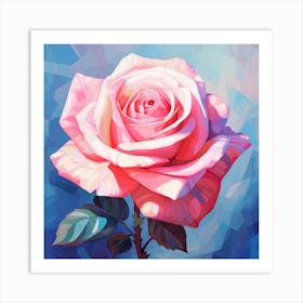 Pink Rose Painting Art Print