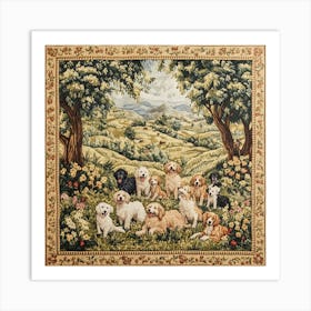 Dogs In The Countryside Tapestry 1 Art Print