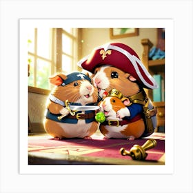 Pirate Hamsters Art Print