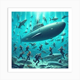 'Sea Monsters' Art Print