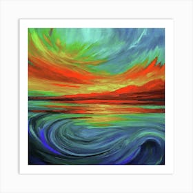 Sunset At The Beach 13 Art Print