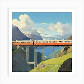 Train Crossing A Mountain 1 Art Print