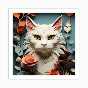 Paper Cat Art Print