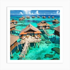 Tropical Island Resort Art Print