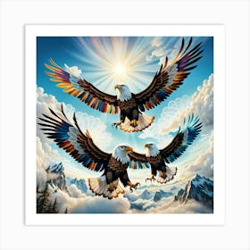 Three Eagles Art Print