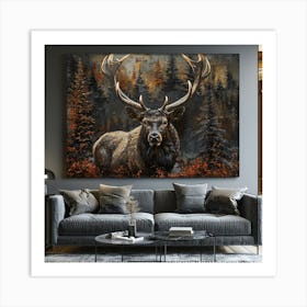 Elk Painting Art Print