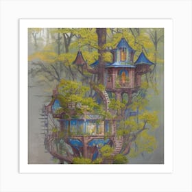 A stunning tree house that is distinctive in its architecture 6 Art Print