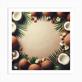 Coconuts And Leaves Art Print