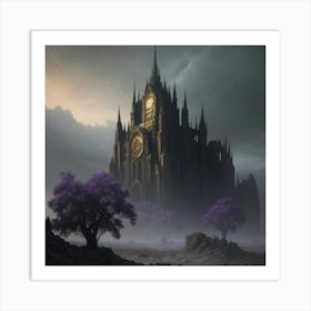 Castle in the mist Art Print
