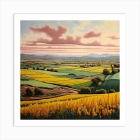 Landscape Canola Fields In Luoping China Art Print