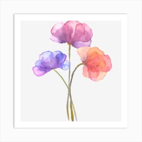 Watercolor Flowers Art Print