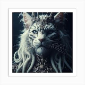 White Kitty Art Print