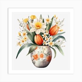 Daffodils In A Vase Art Print