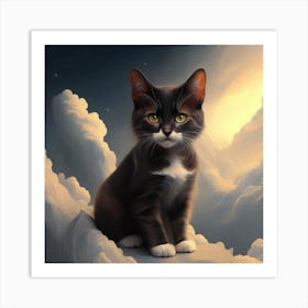 Cat In The Clouds Art Print