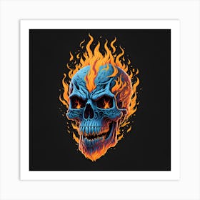 Flaming Skull Art Print