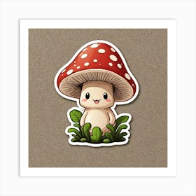 Sticker Of Cute Mushroom 2354278412(2) Art Print