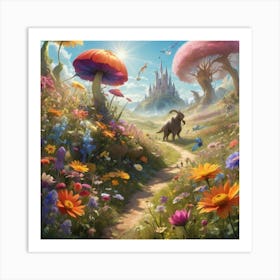 Mushroom Wonderland Paintings Art Print Art Print