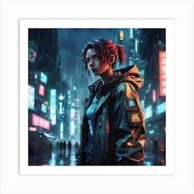 Cyberpunk Girl Art Print