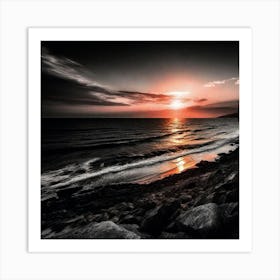 Sunset At The Beach 498 Art Print