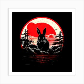 Rabbit In The Moonlight Art Print