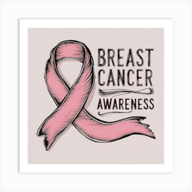 Women Breast Cancer Awareness background in Pink Ribbon international symbol for month October clipart and poster clipart and wall art 34 Art Print