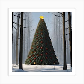 Christmas Tree In The Woods 3 Art Print