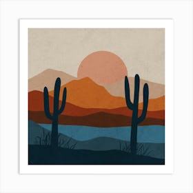 Cactus Desert 1 Art Print