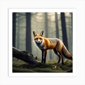 Red Fox In The Forest 32 Art Print