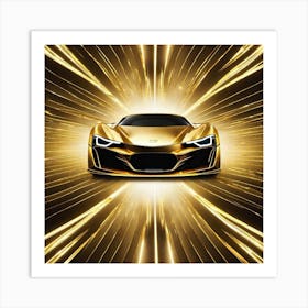 Gold Sports Car 10 Art Print