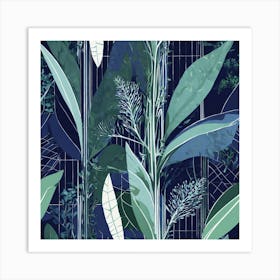 Illustration Of A Growing Plant In The Style Of Pi Art Print