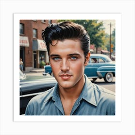 1950s Superstar Elvis Presley Art Print