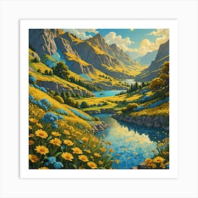 Valley Of Flowers 2 Art Print