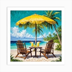 Two Chairs On The Beach 4 Art Print