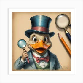 Duck With Magnifying Glass 2 Art Print