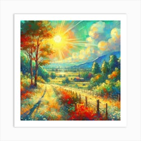 Sunset In The Countryside 1 Art Print