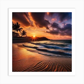 Sunset On The Beach 281 Art Print