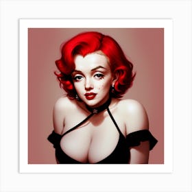 Marilyn Monroe Red Haired Seductrice Art Print