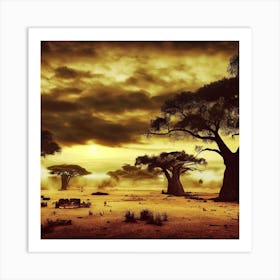 Baobab Trees Art Print