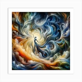 Beautiful Woman In The Clouds Art Print