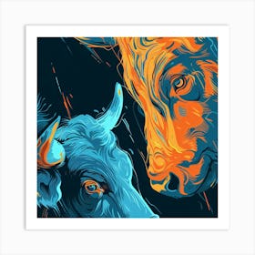 Bull And Bullfighter 2 Art Print