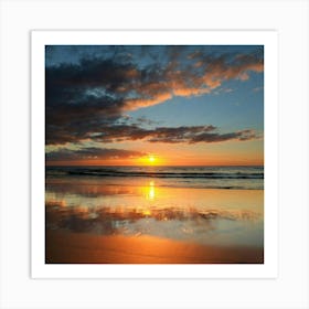 Sunset On The Beach Art Print