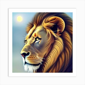 Lion Profile Art Print