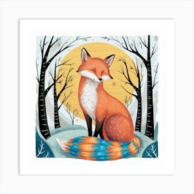 Rainbow Fox Nursery (3) Art Print