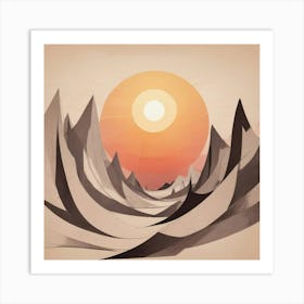 Abstract Mountain Landscape Art Print