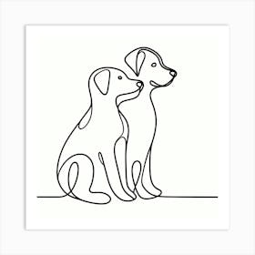 Two Dogs Sitting Art Print