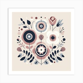 Scandinavian style, Roses Art Print