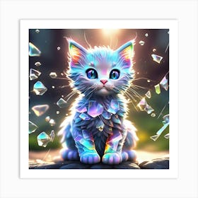 Cat With Crystals 1 Art Print