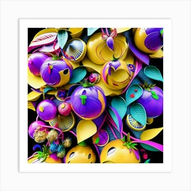 Fruit And Flowers Art Print