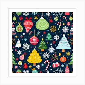 A Very Merry Pattern Art Print