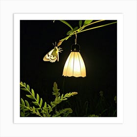 Moth On A Lamp Art Print